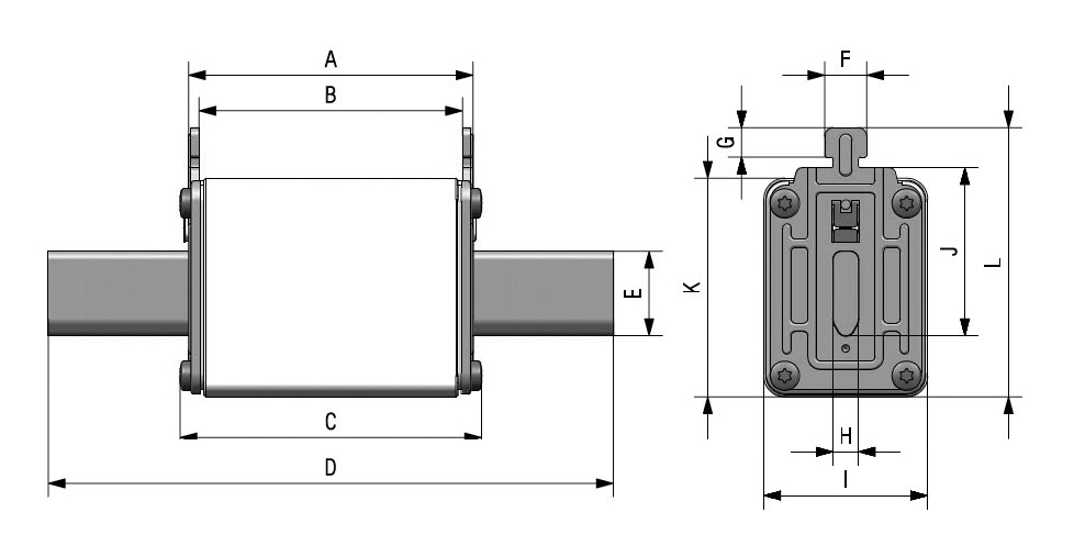 Dimensions du fusible aR NH3 690V