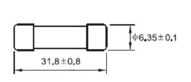 Dimensions des fusibles verre 6x32 250V AC